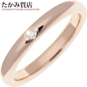 ティファニー 指輪 K18PG ダイヤ1P(0.02ct) エルサペレッティ スタッキング バンドリング 約13.5号